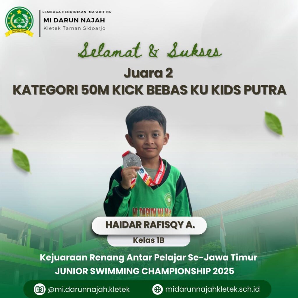 Medali Perak Kategori Pelajar Bawah - Junior Swimming Championship Surabaya